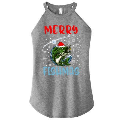 Merry Fishmas Christmas Fishing Holiday Gift Women’s Perfect Tri Rocker Tank