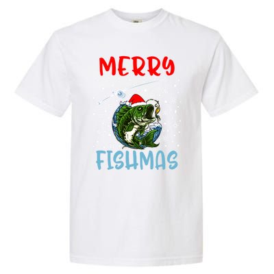 Merry Fishmas Christmas Fishing Holiday Gift Garment-Dyed Heavyweight T-Shirt