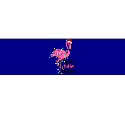 Merry Flocking Christmas Flamingo Pink In Santa Hat Xmas Gift Bumper Sticker