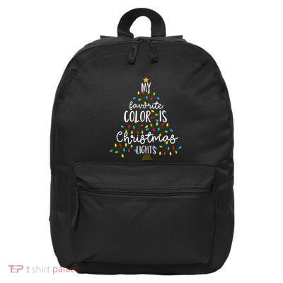 My Favorite Color Is Christmas Lights 16 in Basic Backpack