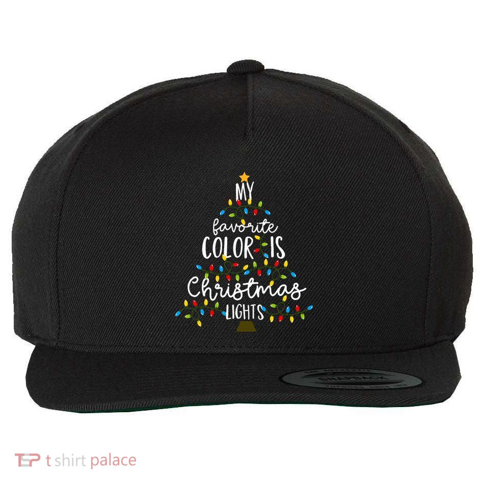 My Favorite Color Is Christmas Lights Wool Snapback Cap