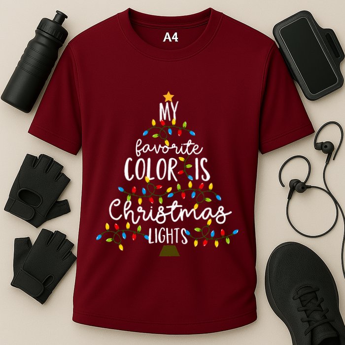My Favorite Color Is Christmas Lights Performance Shirt