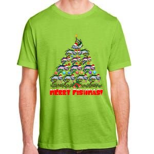 Merry Fishmas Christmas Tree Fishing Lover Funny Gift Adult ChromaSoft Performance T-Shirt