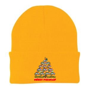 Merry Fishmas Christmas Tree Fishing Lover Funny Gift Knit Cap Winter Beanie