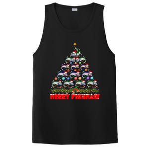 Merry Fishmas Christmas Tree Fishing Lover Funny Gift PosiCharge Competitor Tank