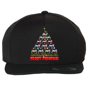 Merry Fishmas Christmas Tree Fishing Lover Funny Gift Wool Snapback Cap