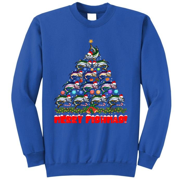 Merry Fishmas Christmas Tree Fishing Lover Funny Gift Sweatshirt