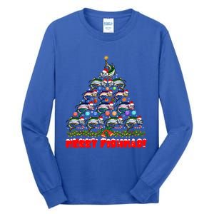 Merry Fishmas Christmas Tree Fishing Lover Funny Gift Tall Long Sleeve T-Shirt