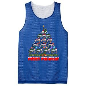 Merry Fishmas Christmas Tree Fishing Lover Funny Gift Mesh Reversible Basketball Jersey Tank