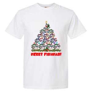 Merry Fishmas Christmas Tree Fishing Lover Funny Gift Garment-Dyed Heavyweight T-Shirt