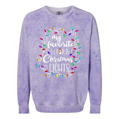 My Favorite Color Is Xmas Christmas Lights Colorblast Crewneck Sweatshirt