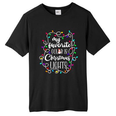 My Favorite Color Is Xmas Christmas Lights Tall Fusion ChromaSoft Performance T-Shirt