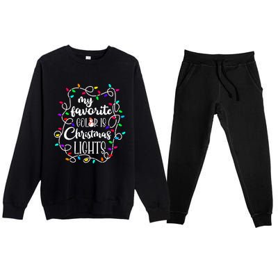 My Favorite Color Is Xmas Christmas Lights Premium Crewneck Sweatsuit Set