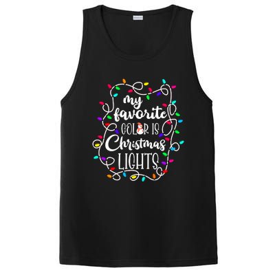 My Favorite Color Is Xmas Christmas Lights PosiCharge Competitor Tank