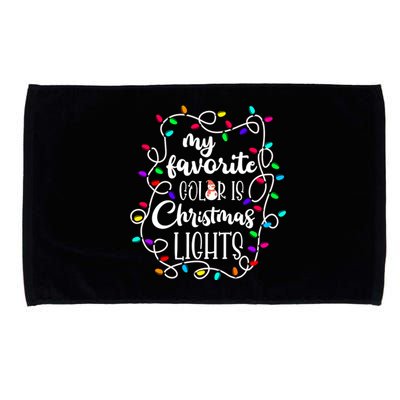 My Favorite Color Is Xmas Christmas Lights Microfiber Hand Towel