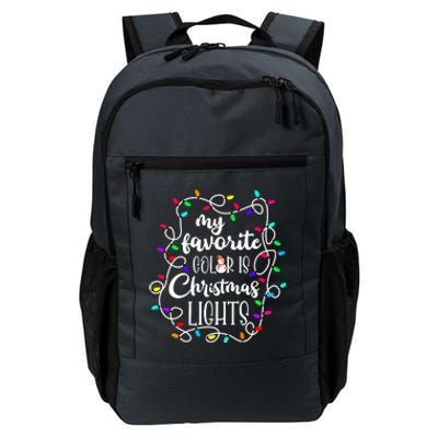 My Favorite Color Is Xmas Christmas Lights Daily Commute Backpack