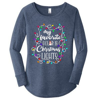 My Favorite Color Is Xmas Christmas Lights Women's Perfect Tri Tunic Long Sleeve Shirt