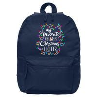 My Favorite Color Is Xmas Christmas Lights 16 in Basic Backpack