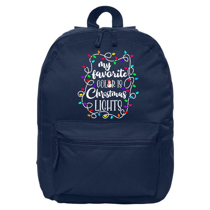 My Favorite Color Is Xmas Christmas Lights 16 in Basic Backpack