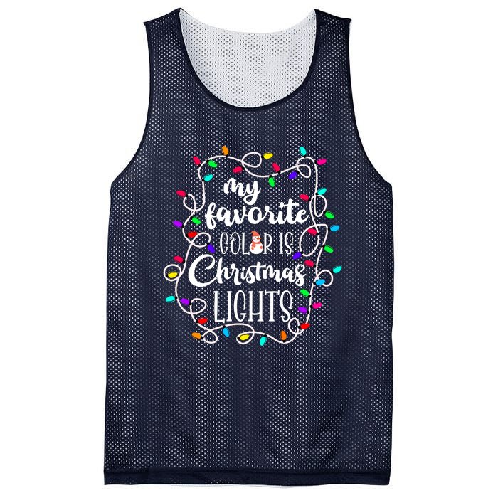 My Favorite Color Is Xmas Christmas Lights Mesh Reversible Basketball Jersey Tank