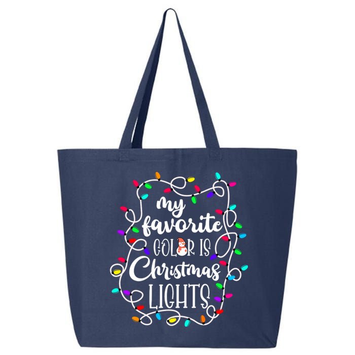 My Favorite Color Is Xmas Christmas Lights 25L Jumbo Tote