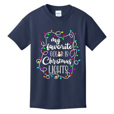 My Favorite Color Is Xmas Christmas Lights Kids T-Shirt