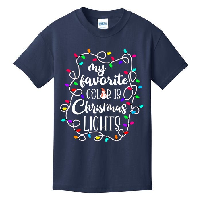 My Favorite Color Is Xmas Christmas Lights Kids T-Shirt