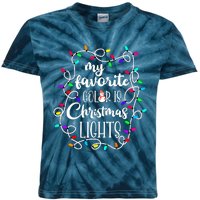 My Favorite Color Is Xmas Christmas Lights Kids Tie-Dye T-Shirt