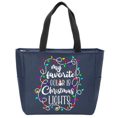 My Favorite Color Is Xmas Christmas Lights Zip Tote Bag