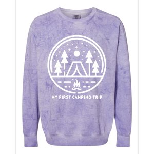 My First Camping Trip Gift Colorblast Crewneck Sweatshirt