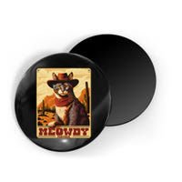 Meowdy! Funny Country Music Cat Cow Hat Wanted Poster Magnet