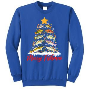 Merry Fishmas Christmas Tree Fish Fishing Fisher Xmas Cute Gift Sweatshirt