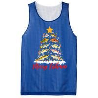 Merry Fishmas Christmas Tree Fish Fishing Fisher Xmas Cute Gift Mesh Reversible Basketball Jersey Tank