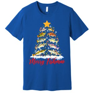 Merry Fishmas Christmas Tree Fish Fishing Fisher Xmas Cute Gift Premium T-Shirt