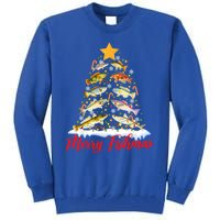 Merry Fishmas Christmas Tree Fish Fishing Fisher Xmas Cute Gift Tall Sweatshirt