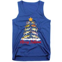 Merry Fishmas Christmas Tree Fish Fishing Fisher Xmas Cute Gift Tank Top