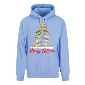 Merry Fishmas Christmas Tree Fish Fishing Fisher Xmas Cute Gift Unisex Surf Hoodie