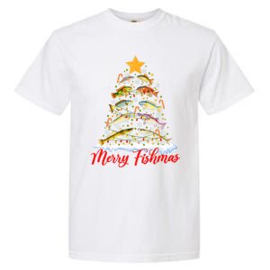 Merry Fishmas Christmas Tree Fish Fishing Fisher Xmas Cute Gift Garment-Dyed Heavyweight T-Shirt