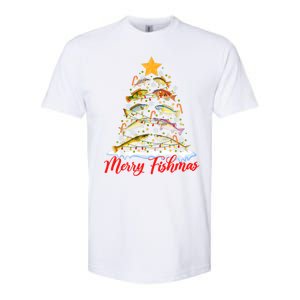 Merry Fishmas Christmas Tree Fish Fishing Fisher Xmas Cute Gift Softstyle CVC T-Shirt