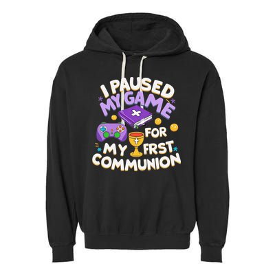 My First Communion Video Game Controller Garment-Dyed Fleece Hoodie