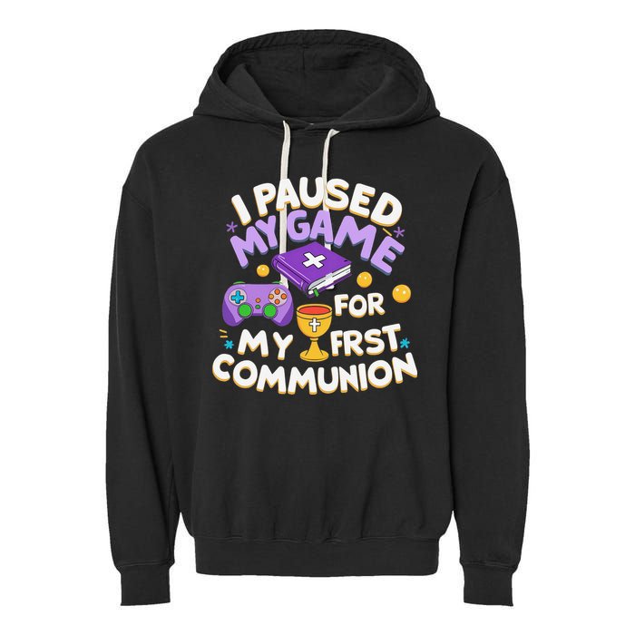 My First Communion Video Game Controller Garment-Dyed Fleece Hoodie