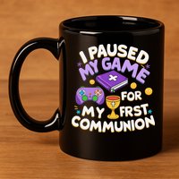 My First Communion Video Game Controller 11oz C Handle Ceramic Mug