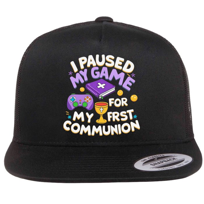 My First Communion Video Game Controller Flat Bill Trucker Hat