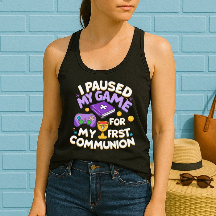 My First Communion Video Game Controller Womens Tank Top