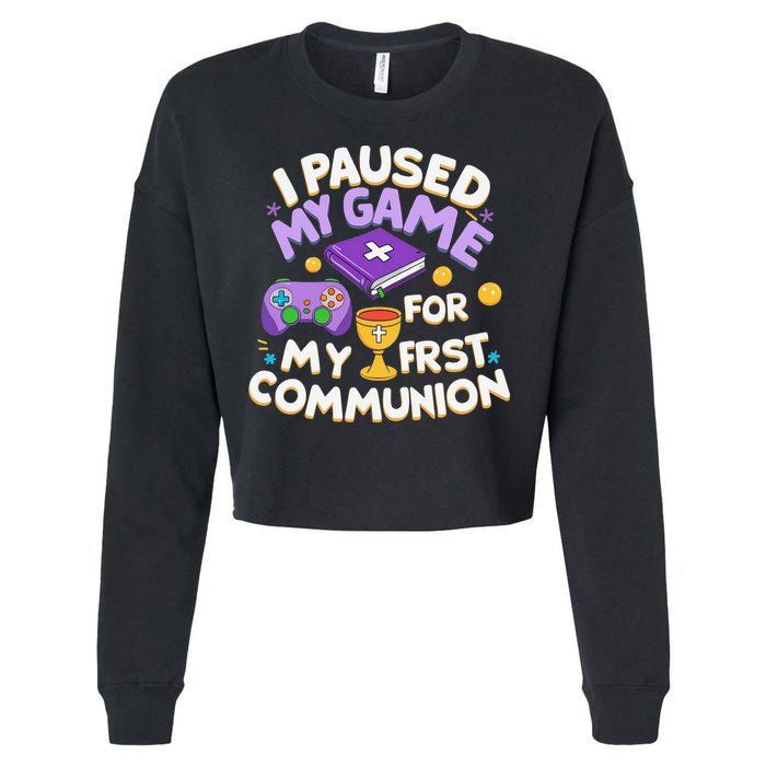 My First Communion Video Game Controller Cropped Pullover Crew