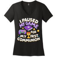 My First Communion Video Game Controller Women's V-Neck T-Shirt