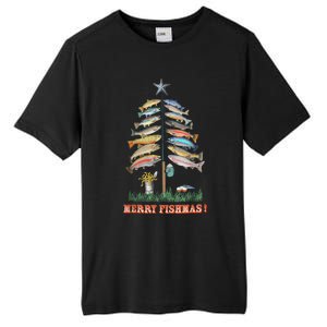 Merry Fishmas Christmas Tree Funny Funny Gift Tall Fusion ChromaSoft Performance T-Shirt