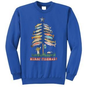 Merry Fishmas Christmas Tree Funny Funny Gift Tall Sweatshirt