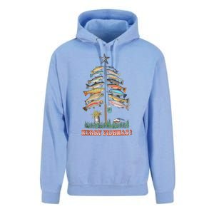 Merry Fishmas Christmas Tree Funny Funny Gift Unisex Surf Hoodie