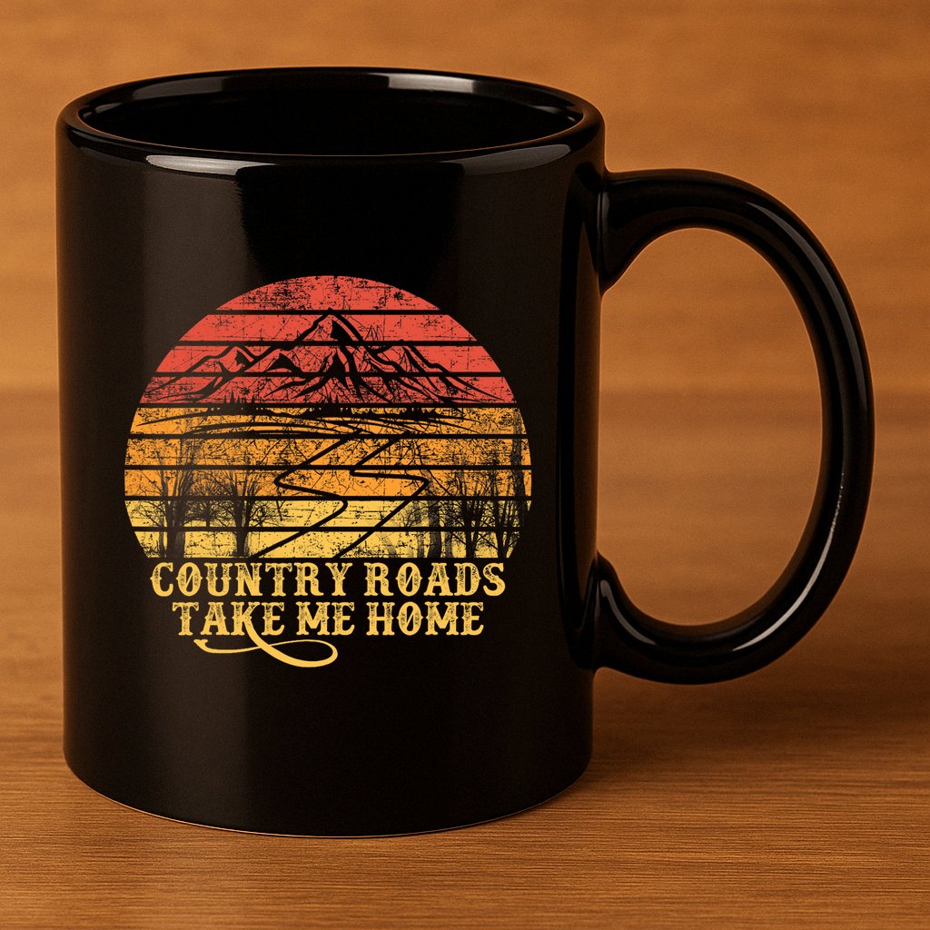 Music Fans Country Roads Take Me Home 11oz C Handle Ceramic Mug